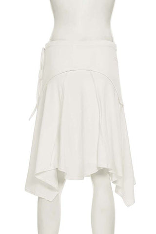 Asymmetrical Midi Skirt with Tie Detail