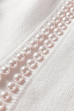 Pearl-Embellished Open Front Cardigan