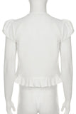 Tie-Front Ruffled Blouse