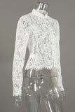 Elegant Lace Button-Front Blouse