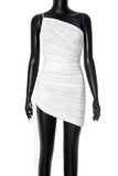 One-Shoulder Ruched Casual Dress