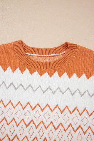 Geometric Pattern Knit Sweater