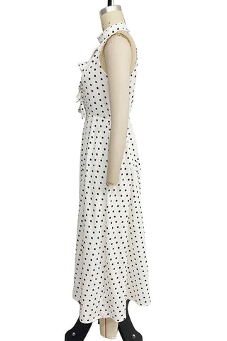 Polka Dot Halter Neck Casual Dress