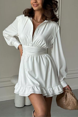 Buttoned Collared Casual Dress