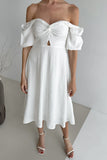 Off-Shoulder Puff Sleeve Dress