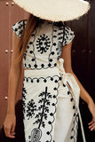 Patterned Skirt Set with Tie Detail