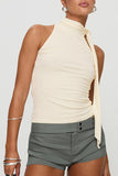 High Neck Tie Detail Tank Top