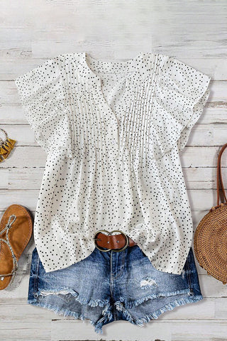 Polka Dot Flutter Sleeve T-Shirt