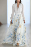 Long-Sleeve Floral Maxi Dress