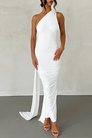 One-Shoulder Evening Gown