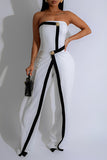 Strapless Statement Jumpsuit with Buttons
