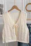Textured Knit Tie-Front Vest
