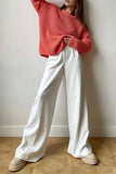 High-Waisted Tailored Casual Pants