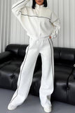 Stylish Zip-Up Casual Pants Set