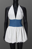 Halter Neck Denim Corset Dress