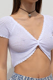 Knotted Front Mesh Tank Top
