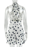 Polka Dot High Neck Casual Dress