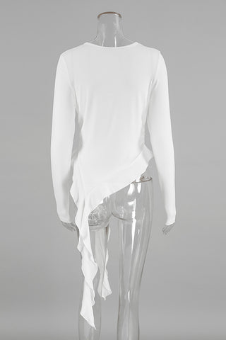 Stylish Long-Sleeve Draped Top