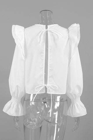 Ruffle-Sleeve Blouse with Elegance