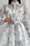 Button-Front Floral Casual Dress