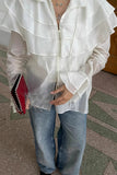 Ruffled Button-Front Blouse