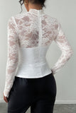 Elegant Lace Long-Sleeve Blouse