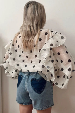 Polka Dot Bow-Tie Blouse