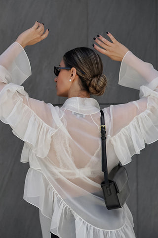 Ruffled Long-Sleeve Blouse