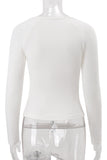 Elegant Long-Sleeve Blouse with Metal Accent