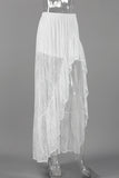 Ruffled Sheer Lace Skirt