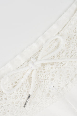 Lace-Trim Flare Casual Pants