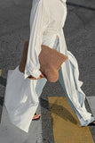 Longline Button-Up Shirt Blouse