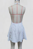 Halter Lace-Trim Mini Dress