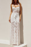Elegant Ruched Lace Dress