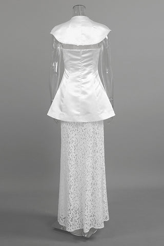 Elegant Skirt Set with Lace Accents