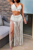 Crochet Fringe Skirt Set