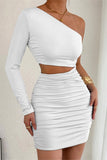 One-Shoulder Cutout Casual Dress