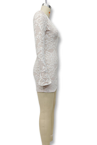 Lace Cutout Mini Dress