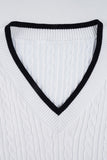 V-Neck Cable Knit Sweater