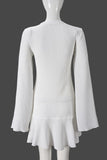 Button-Front Casual Dress with Flared Hem