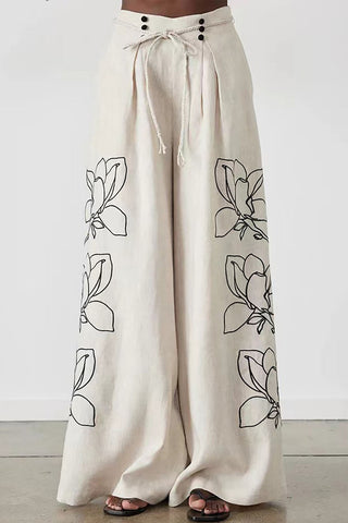 Floral  Two-Piece Pants Set