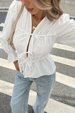Tie-Front Peplum Blouse