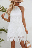 Crochet Halter Casual Dress