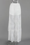 Ruffled Sheer Lace Skirt