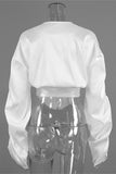 Dramatic Puff Sleeve Corset Blouse