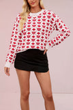 Heart Pattern Crewneck Sweater