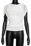 Draped Cowl-Neck Blouse