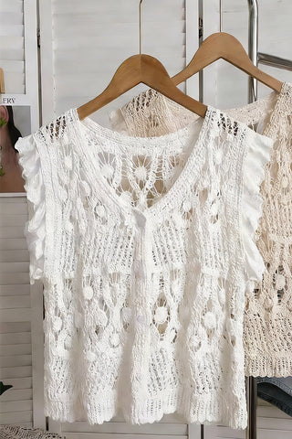 Crochet Lace Sleeveless Top