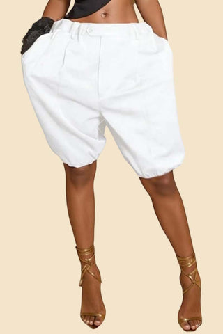 High-Waist Balloon Casual Shorts