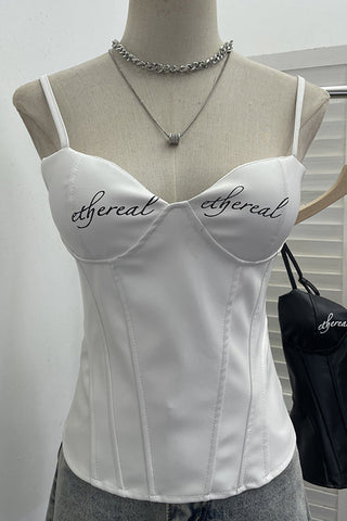 Strap-Detail Corset Tank Top